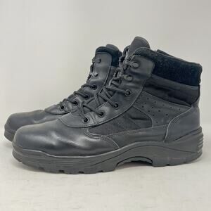 Tact Squad Sentry 6" Side Zip Boots Mens 10 Black Leather Safety Comfort Work